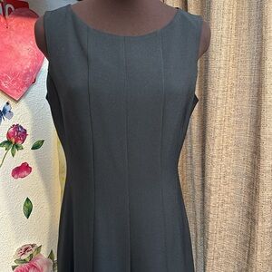 Black Label by Evan-Picone, sleeveless solid black fit and flare dress. Size 4.